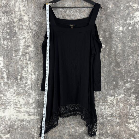 NEW Cupio Womens Plus Size 2X Cold Shoulder Lace Stretch Blouse Casual Pull Over - Picture 2 of 10